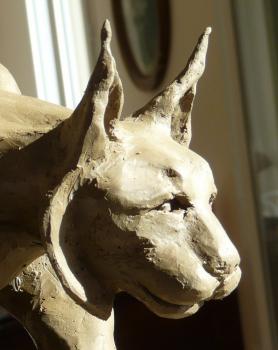 Lynx, bronze, modelage en argile